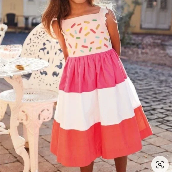 Mini Boden Birthday Sprinkle Frill Sleeve dress